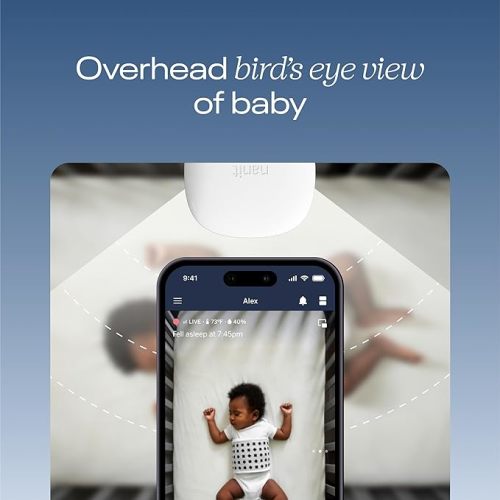 Nanit Pro Smart Baby Monitor & Wall Mount – 1080p Secure Wi-Fi Video Camera, Sensor-Free Sleep & Breathing Motion Tracker, 2-Way Audio, Sound & Motion Alerts, Night Vision, and Breathing Band - White - Pro Camera & Wall Mount