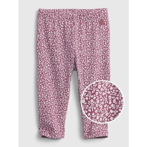Baby Organic Cotton Mix and Match Print Pull-On Pants in damson, size: 6-12 M