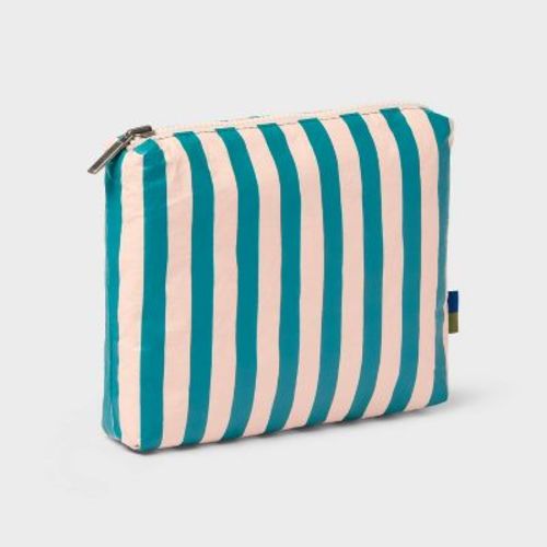 Water Resistant Pouch Toiletry Kits and Bags - Open Story™ Pink/White Stripe