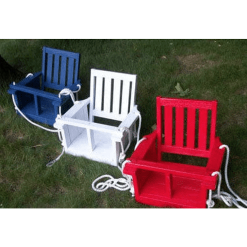 Child Swing Company Mission Wooden Outdoor Chair Swing White