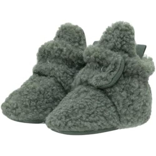 Robeez Baby Girls and Boys Crib Fleece Sherpa Snap Booties with Slip-Resistant Soles for Infant and Toddler, 0-18 Months