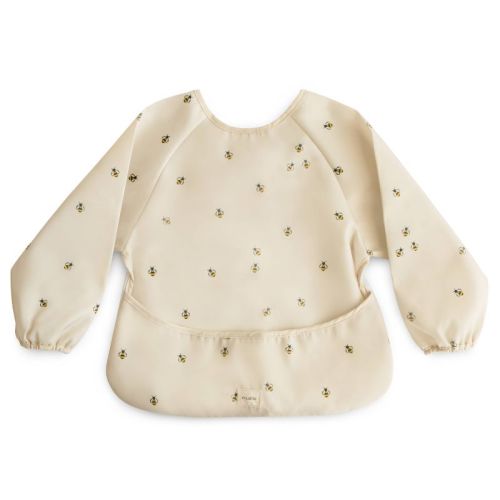 Mushie Long Sleeve Bib Smock With Pocket - Bees