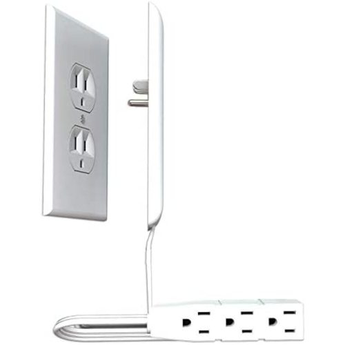 Sleek Socket Ultra-Thin Outlet Concealer with Cord Concealer Kit, 3 Outlet, 3-Foot Cord, Universal Size (Ideal for Kitchens & Bathrooms) - 3 ft Flagship