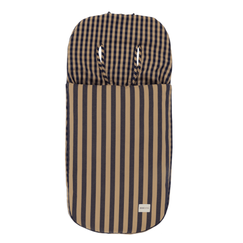 Stroller Footmuff - Navy + Caramel · Minicoton