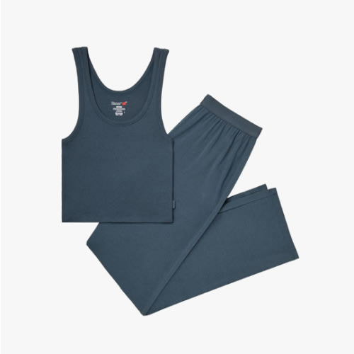 Hanes Women's Originals SuperSoft Comfywear 2 Piece Crop Tank & Lounge Pants Loungewear Set