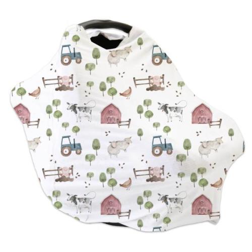 Frankie's Farm Party Multi-Use Stretchy Car Seat &amp; Nursing Cover