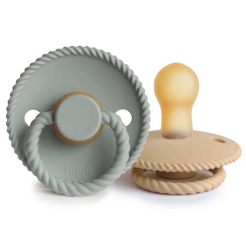 Mushie Frigg Rope Natural Rubber Baby Pacifier | 2-Pack
