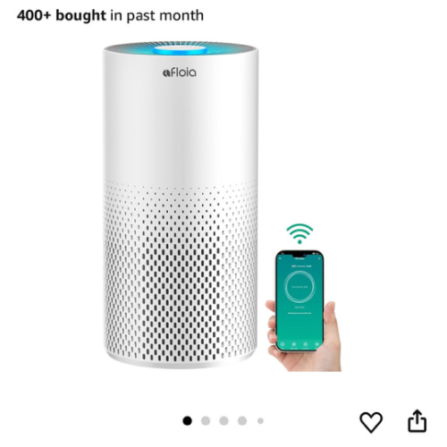 Afloia Air Purifiers for Home Bedroom Large Room Up to 1076 Ft², Smart WiFi Works with Alexa, 3-Stage Filter Cleaner Odor Eliminator, Remove Pet Dander Pollen Allergy Dust Mold Smoke, 22dB, Kiloplus