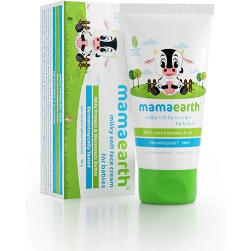Mamaearth Milky Soft Baby Face Cream | with Nourishing Murumuru Butter | Moisturizes Baby’s Dry & Itchy Skin | 5.6 Ph-Balanced Formula 2.03 Fl Oz (60ml)
