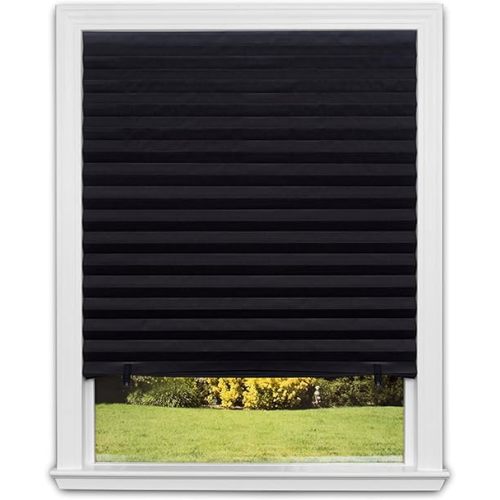 Redi Shade No Tools Original Blackout Pleated Paper Shade Black, 48" W x 72" L, 6 Pack