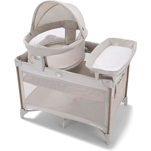 Graco Pack 'n Play Travel Dome Lux Playard, 4-in-1 Baby Playpen with Bassinet, Indoor or Outdoor Portable Playpen with UV 50 Canopy