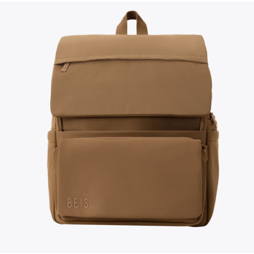 BÉIS 'The Ultimate Diaper Backpack' in Camel - Diaper Bag Backpack in Camel Brown