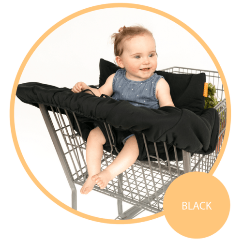 Baby Shopping Cart Cover - Black Fabric