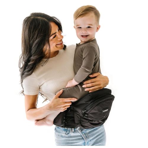 Tushbaby The Original Safety-Certified Hip Carrier for Babies & Toddlers: Machine Washable Child Waist Seat with Pocket Storage, As Seen on Shark Tank (23”-44” Waist, 0-3 yrs up to 45lbs) – Black