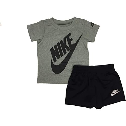 Nike Baby Boy's Dri-FIT Logo Graphic T-Shirt & Shorts Two-Piece Set (Infant) Black 24 Months (Infant)