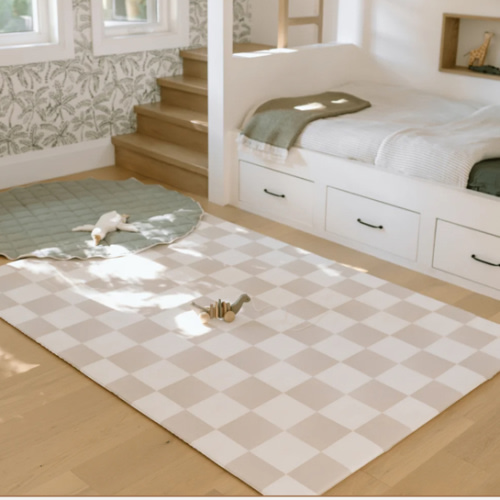 Padded Play Mat - Checkers & Herringbone