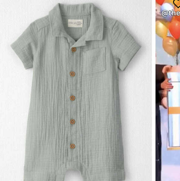 Baby Boy Organic Cotton Gauze Romper - Little Planet | Carter's