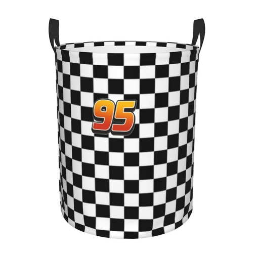 Customized Lightning McQueen Cartoon Laundry Basket Collapsible Cars Toy Clothes Hamper Storage Bin for Kids Nursery