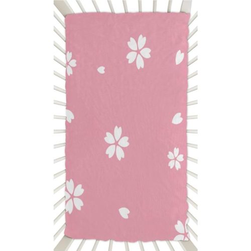 Cherry Blossom Petal Crib Sheets for Boys, Girls Machine Washable Soft Cozy Microfiber Fitted Crib Sheet for Standard Crib and Toddler Mattresses Boys Girls 28x52 Inch