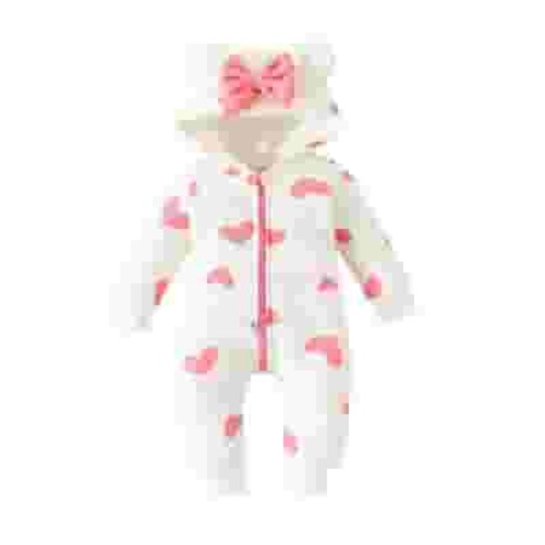 Dealovy Baby Girl Boy Clothes Newborn Winter Warm Hooded Jumpsuit Infant Onesie Romper Snowsuit Gifts Set