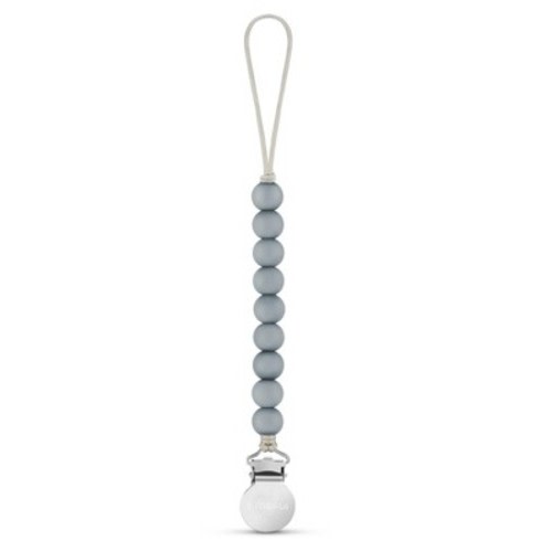 Bleu La La Beaded Pacifier Clip Holder for Baby Boys and Girls - Ash Blue, 1 Pack