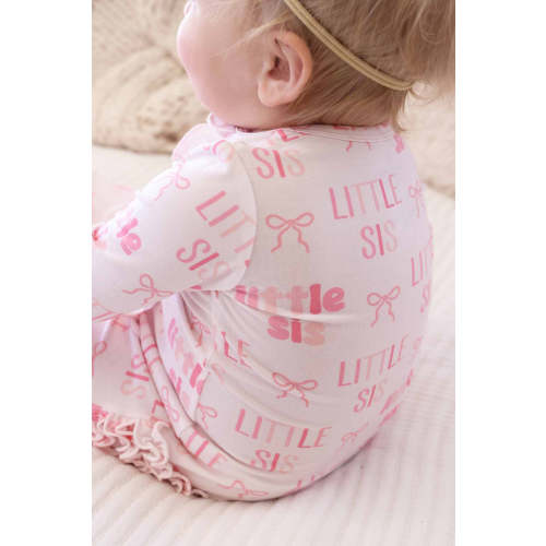 Ruffle Zipper Footie | Little Sis