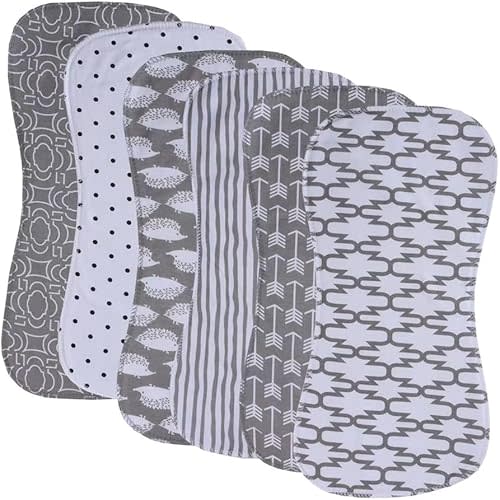 6 Pack Cotton Baby Burp Cloths Extra Absorbent Soft for Baby Boys and Girls