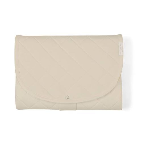 Makemake Organics Organic Portable Changing Pad GOTS Certified Organic Cotton Fill Portable Diaper Changing Mat Diaper Clutch Changing Station Kit Compact Travel Pad (33"x34", Solid Oat)