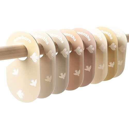 3 Sprouts Baby & Toddler Hanger Closet Dividers Set of 8 - Durable Baby Clothes Organizer, Nursery Closet Organization for Baby Clothing by Size or Age from Infant to Toddler Boy & Girl - Bird