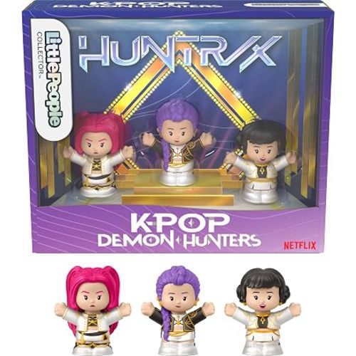Little People Collector Kpop Demon Hunters: HUNTR/X Special Edition Set for Movie Fans, 3 Figures in a Display Package