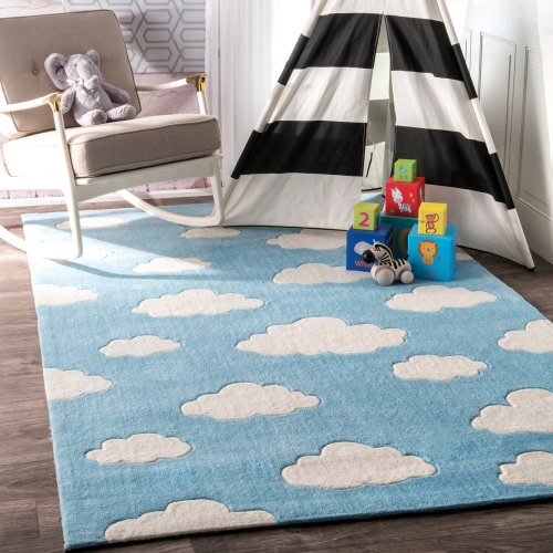 Abbas Cloudy Sachiko Hand-Tufted Blue Area Rug