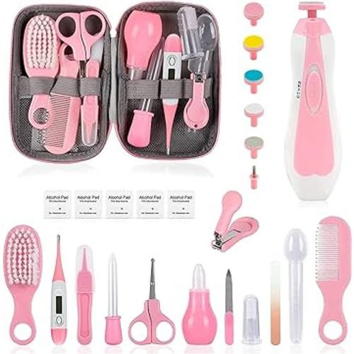Baby Grooming Kit, Infant Safety Care Set with Hair Brush Comb Nail Clipper Nasal Aspirator,Baby Essentials Kit for Newborn Girls Boys
