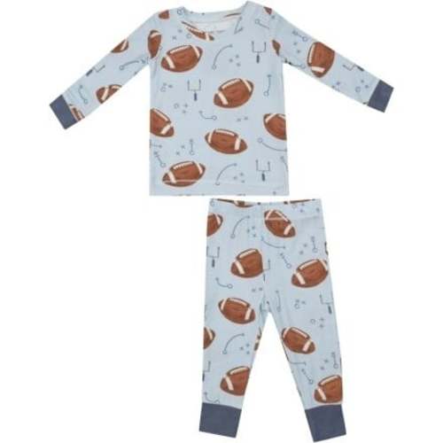 Footballs L/S Loungewear Set, Blue 6-12M