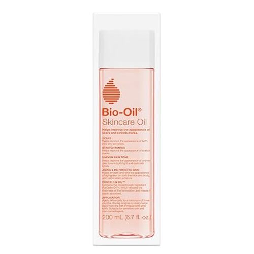 Bio-Oil Skincare Body Oil Serum, Face and Body Moisturizer with Vitamin E & A, for Scars, Stretch Marks, Sensitive Skin, All Skin Types, Dermatologist Recommended, Non-Comedogenic, 6.7 Oz