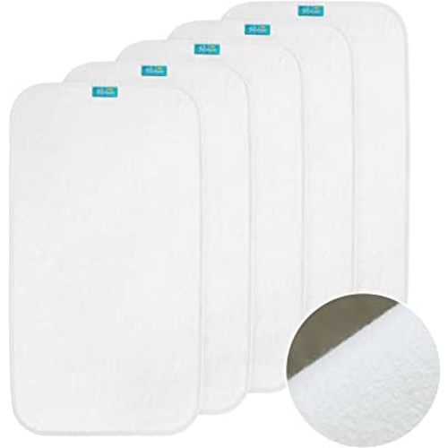 Changing Pad Liner 5 Count Waterproof Baby Diaper Changing Pad Cover 28" X 15" Larger Cotton Flannel Absorbent & Skin-Friendly Portable Changing Pad Liners (Solid Improved Thickness)