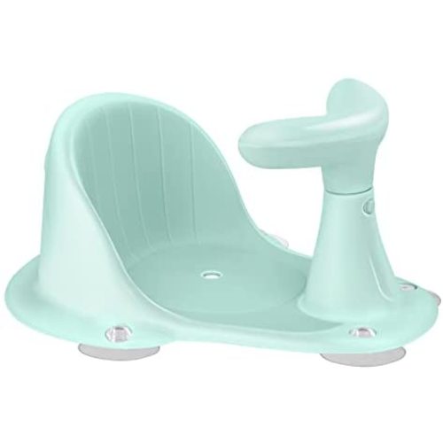 BLANDSTRS Baby Bathtub Seat with Backrest & Suction Cups for Stability, Portable Safety Chair for 6-18 Months, Green