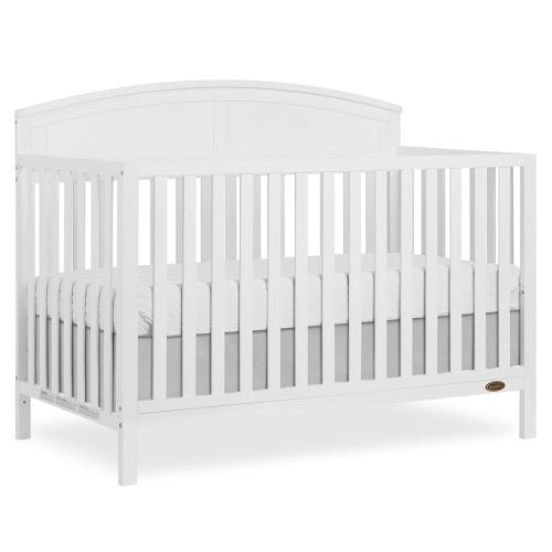 EVOLUR Dream On Me Storybrooke 5-in-1 Convertible Full-Size Baby Crib in White, GreenGuard Gold & JPMA, Convert to Toddler, Day & Full-Size Bed Sustainable Pinewood, 3 Mattress Heights