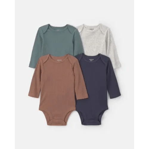 Baby Boy 4-Pack Long-Sleeve Multipack Bodysuits | Carter's