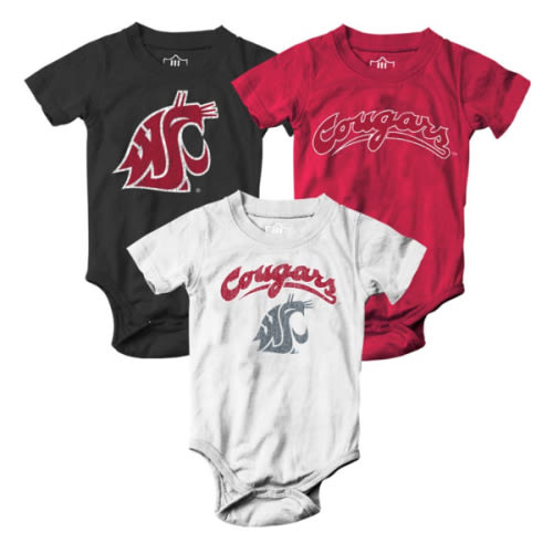 Washington State University Cougars Infant Bodysuit 3-Pack: Washington State University