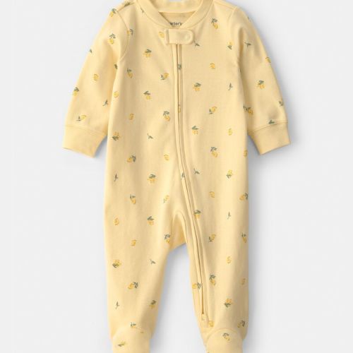 Baby Lemon 2-Way Zip 100% Cotton Sleeper - Yellow | Carter’s Oshkosh Canada