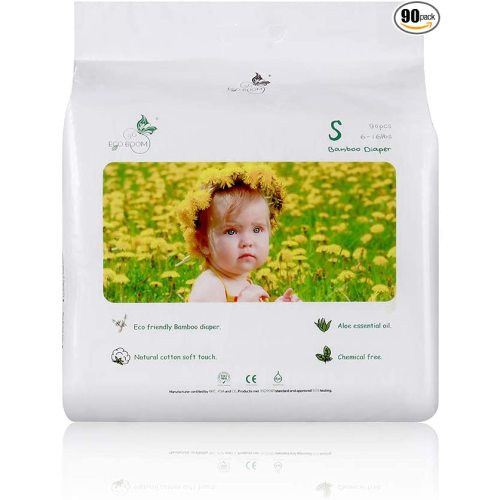 Amazon.com: ECO BOOM Baby Bamboo Viscose Disposable Diapers Infant Eco Friendly Nappies Natural Soft Diapers for Baby 90 Count-Pack Size 2 Diapers (6-16lb) : Baby