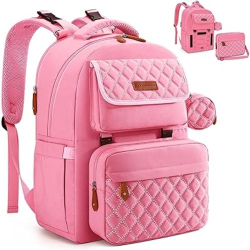 Maelstrom Large Diaper Bag,29L-45L Expandable Diaper Bag Backpack for 2 Kids/Twins Baby Stuff, with Removable Cross Body Bottle Bag for Mom/Dad, Stylish Baby Bag Gift for Boys/Girl-Pink