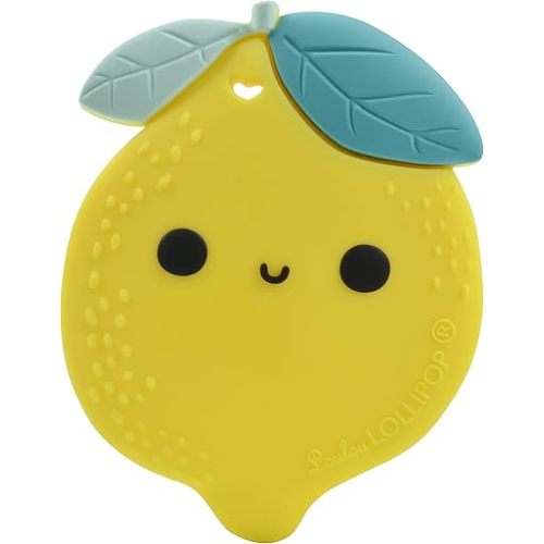 Loulou Lollipop Silicone Teether for Teething Baby Boy and Girl - Lemon