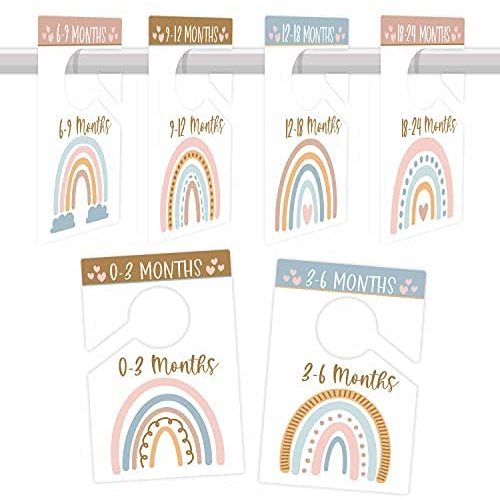 6 Baby Closet Size Dividers Baby Girl - Boho Baby Closet Dividers By Month, Baby Closet Organizer For Nursery Organization, Baby Essentials For Newborn Essentials Baby Girl, Nursery Closet Dividers