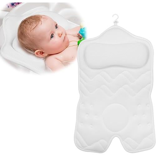Baby Bath Cushion, Baby Bathtub Mat 3D Mesh Fabric, Newborn Sink Bath Cushions Pillow Seat for Tub Machine Washable Pad