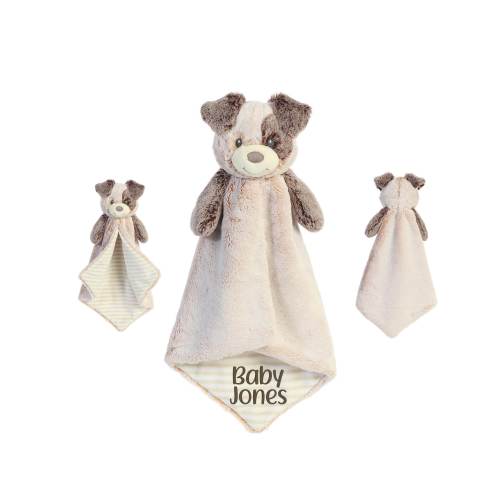 Personalized Dog lovey, Baby Security Blanket With Name, Animal Lovey