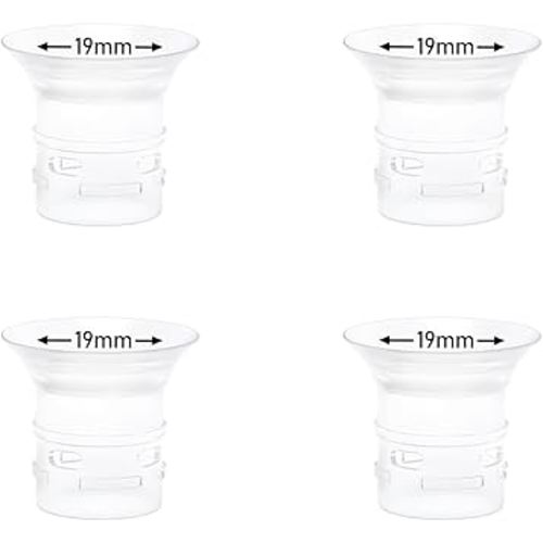 4pcs Flange Insert 19mm Compatible with eufy S1 Pro/S1/E10/E20 Wearable Breast Pump, Replace for eufy Breast Pump Sizing Insert, Fit for eufy Pump Replacement Parts