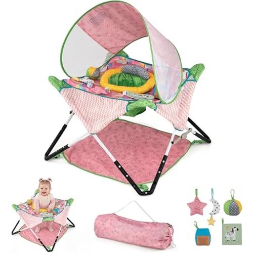 BABY JOY Portable Baby Activity Center with Carrying Bag (Pink)