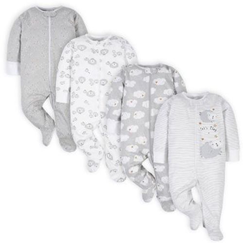 Gerber Baby Boys' Sleep 'n Plays With Mitten Cuffs - Sheep - 0-3 Months - 4-pack