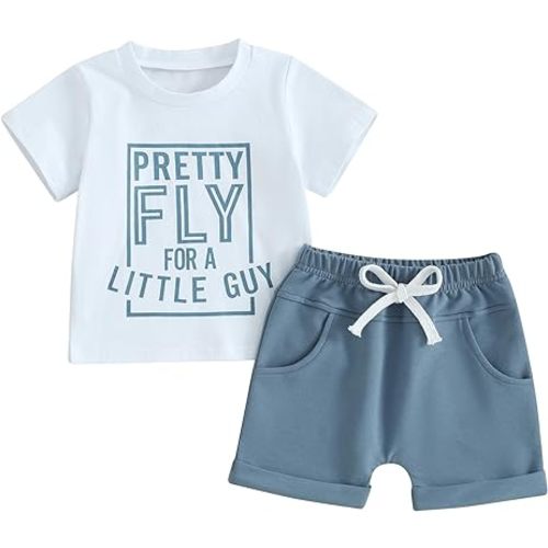 Kupretty Baby Boy Clothes Toddler Summer Outfit Short Sleeve T-Shirt Tee Tops Joggers Casual Shorts 2Pcs Clothing Set